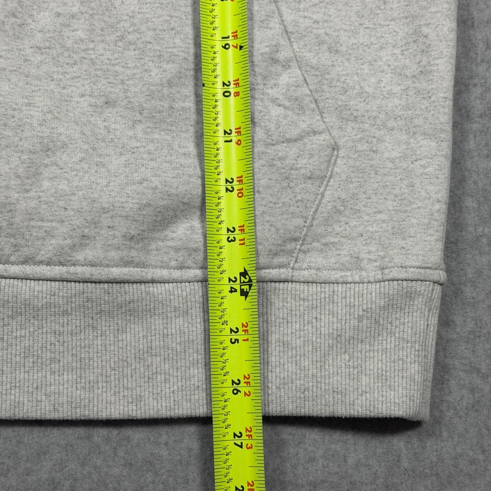 Tommy Jeans Mens Hoodie Medium Grey Heather Pullover Logo Sweatshirt Flag Logo - Picture 4 of 9